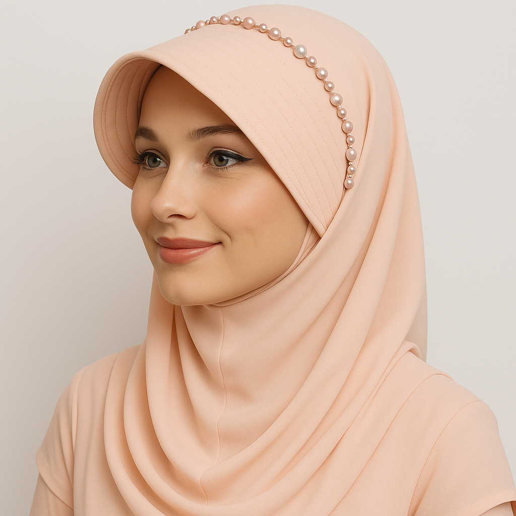 Pearls Hijab with Sun Protection(P-Cap Style)