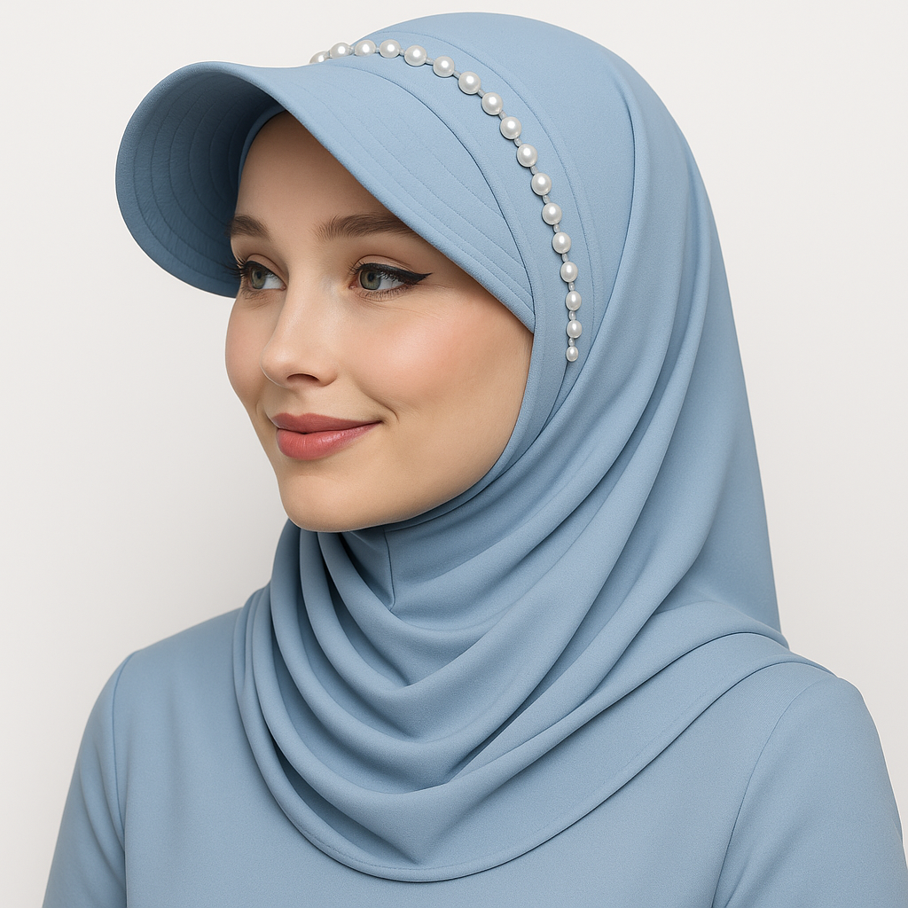 Pearls Hijab with Sun Protection(P-Cap Style)