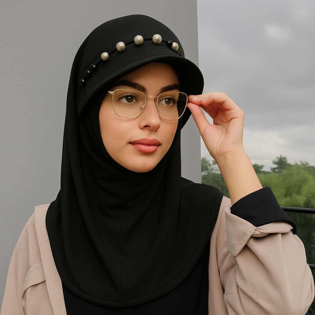 Pearls Hijab with Sun Protection(P-Cap Style)
