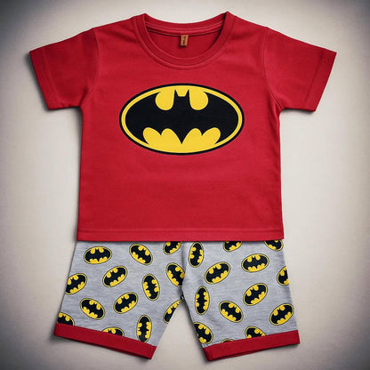 Batman Shirt and Short Blue (Red)