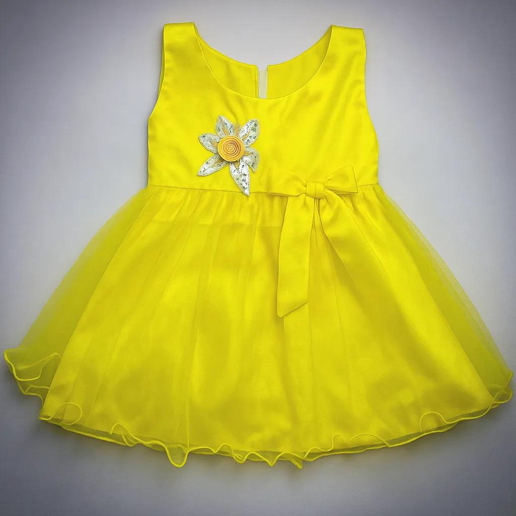 Yellow Silk Net Frock