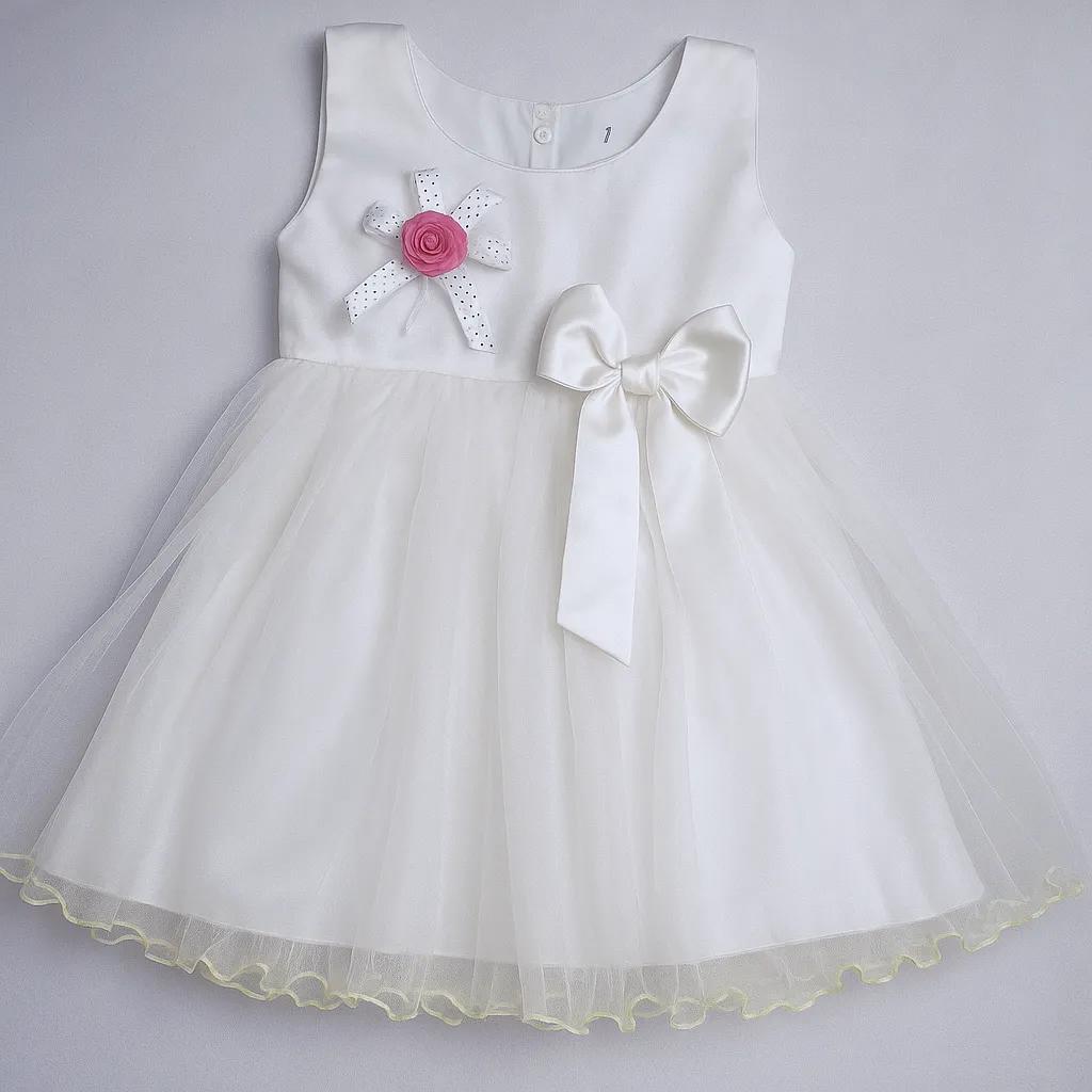 White Silk Net Frock