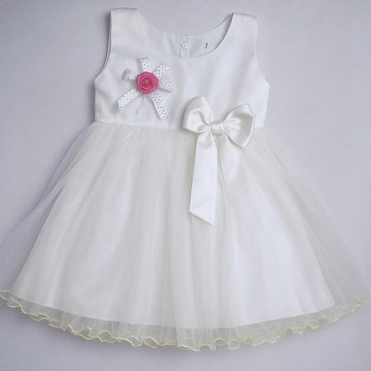 White Silk Net Frock