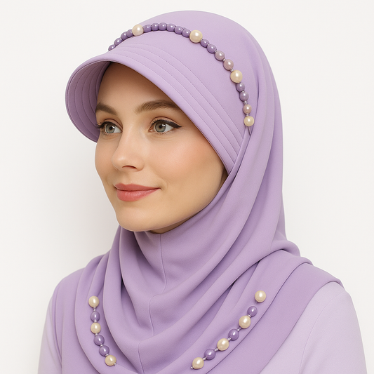 Pearls Hijab with Sun Protection(P-Cap Style)