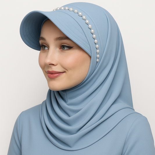 Pearls Hijab with Sun Protection(P-Cap Style)
