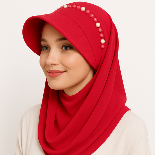Pearls Hijab with Sun Protection(P-Cap Style)