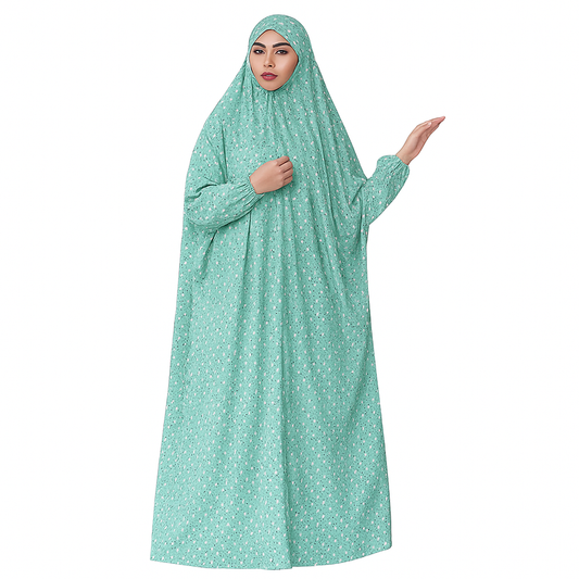 Printed Namaz Chadar - Mint Green