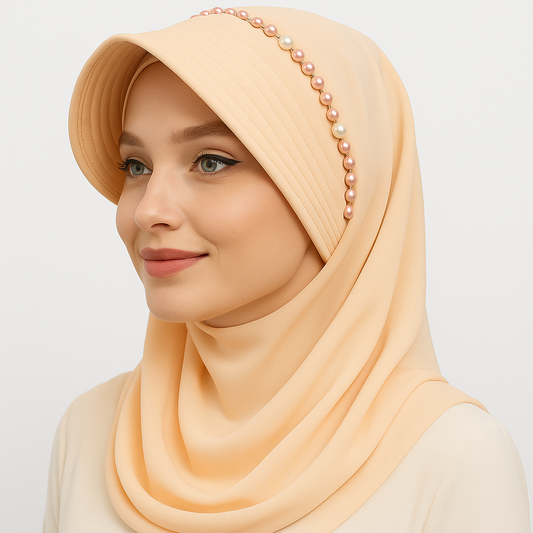 Pearls Hijab with Sun Protection(P-Cap Style)