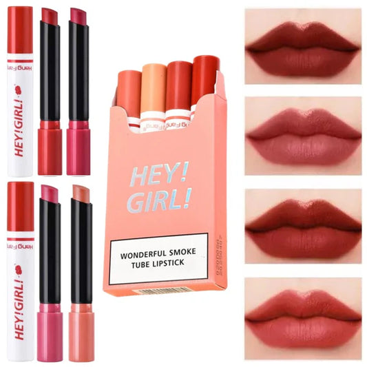 Hey girl lipstick Pack of 4 Lipsticks Matte Long Lasting touch colors Hey Girl Velvet Matte Lipsticks