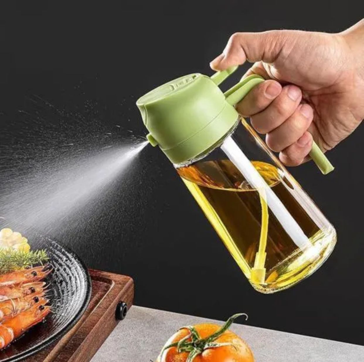 2 in 1 Oil Bottle – Oil Spray Bottle & Oil Dispenser