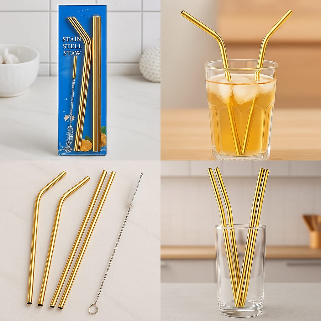 Golden Steel Straw
