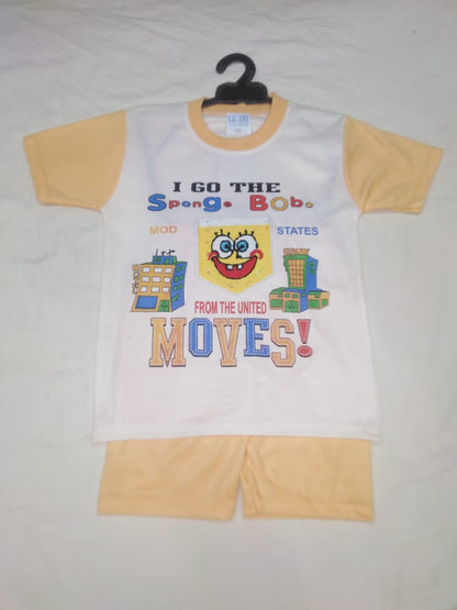 SPONG BOB Shirt and Short (Orange)