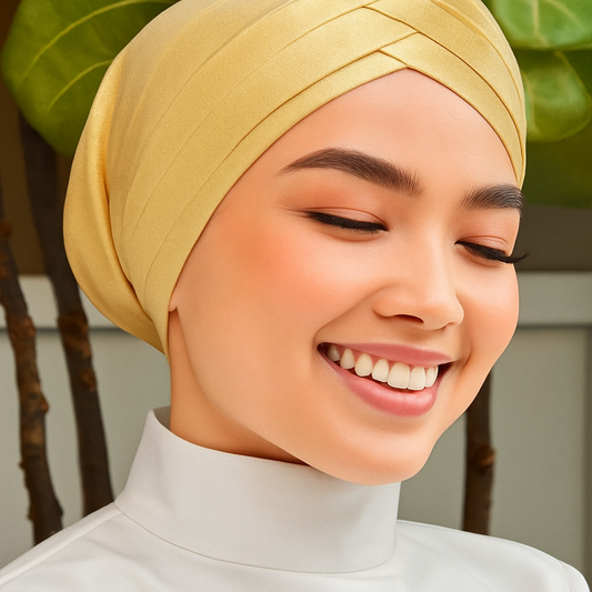 Hijab Cap 3 Layer Golden