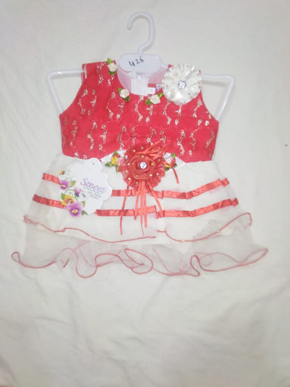 Net Frock Red