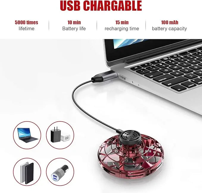 Flying Spinner Mini Drone, Mini Flying Ball Toys with 360° Rotating