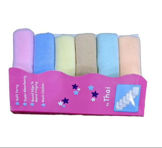Pack of 6 Baby Soft Face Towels – Mini Napkin Rumal Set