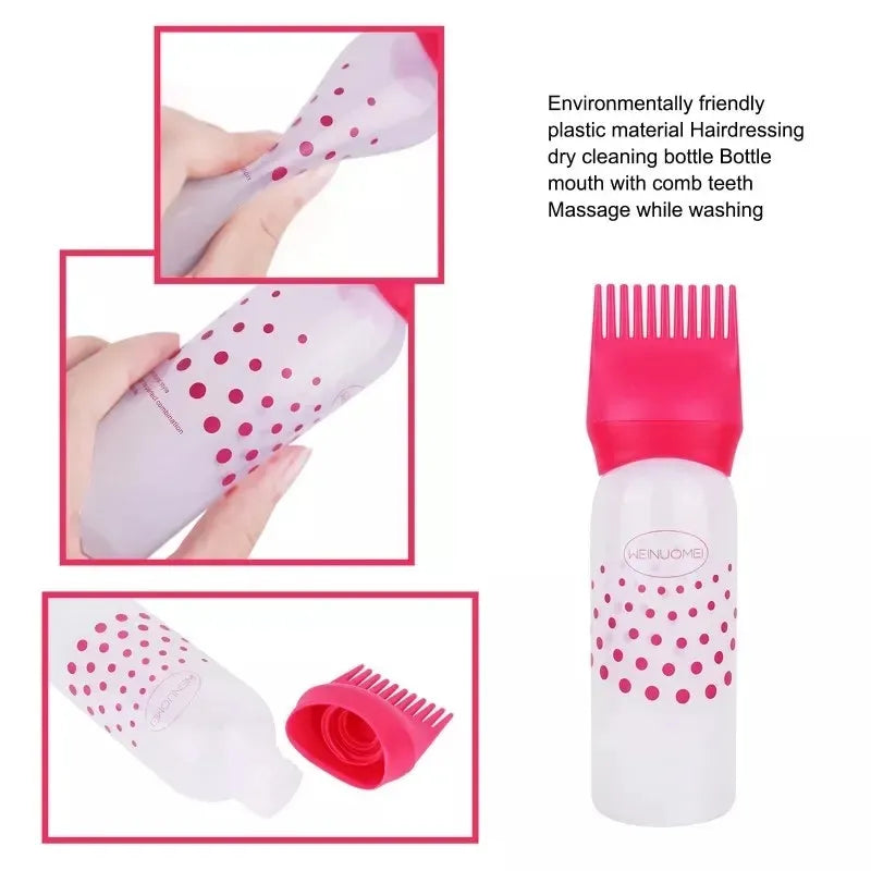 Hair Oil Bottle with Comb