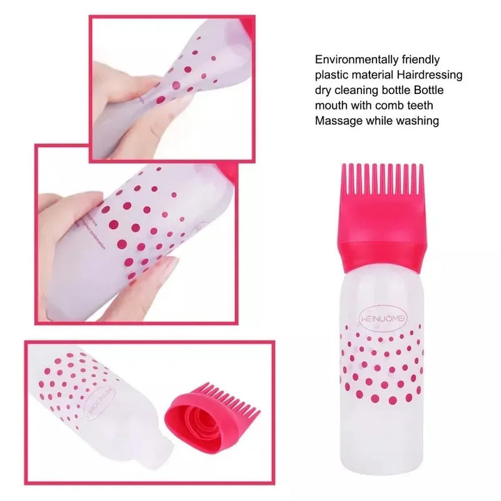 Hair Oil Bottle with Comb