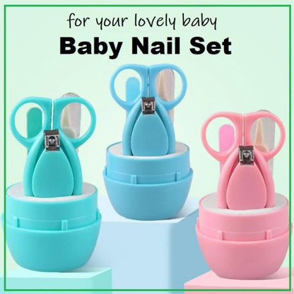 4Pcs Baby Manicure Kit – Nail Clipper, Safety Scissors, Nail Trimmer & File