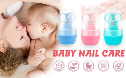 4Pcs Baby Manicure Kit – Nail Clipper, Safety Scissors, Nail Trimmer & File