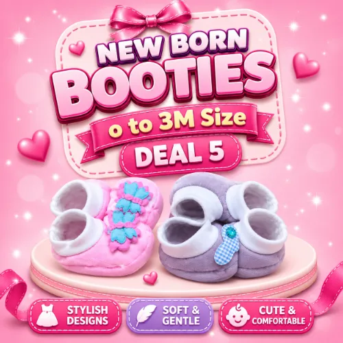 New Born Booties Pack of 2 Deal 4 - Product Image