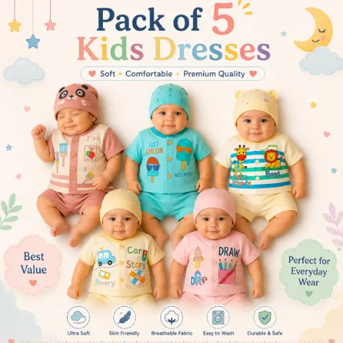 New Born Baba Dress Pack of 5 Deal 2 - Product Image