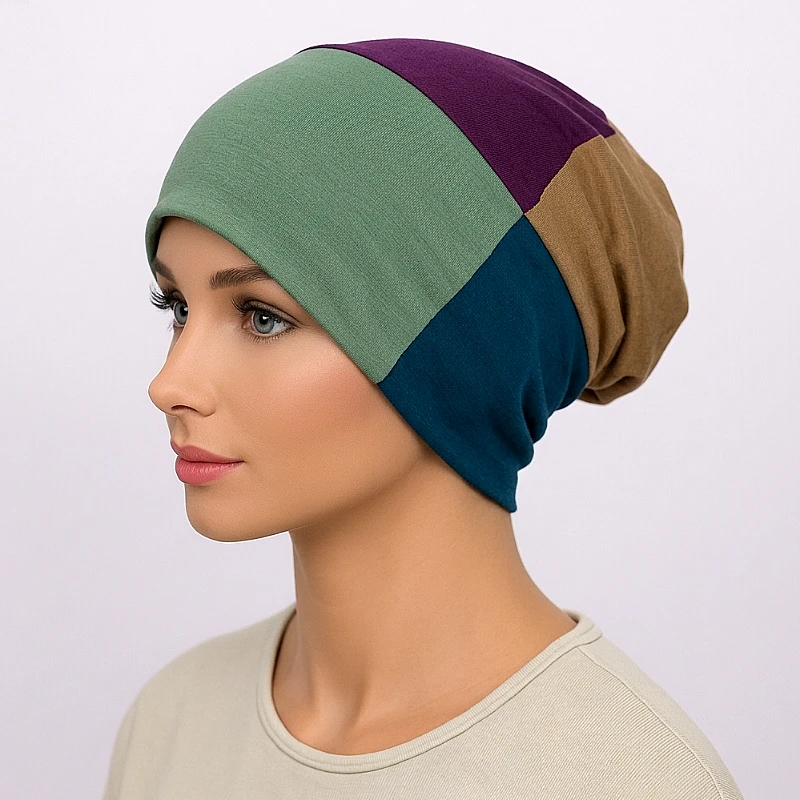 4-in-1 Multi-Color Jersey Hijab Cap - Product Image