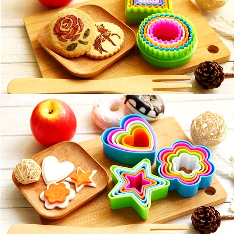 5 Pcs Set DIY Colorful Cookies and Patties Cutter - Product Image