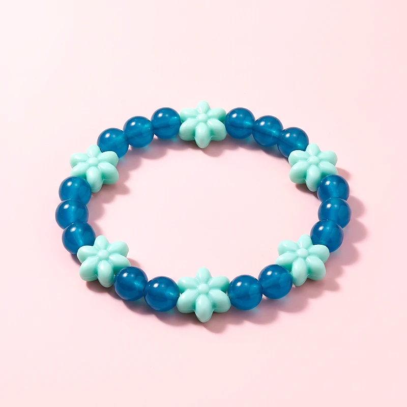 Baby Beads Bracelet Sky Blue Flower (1 to 7 Yrs) - Product Image