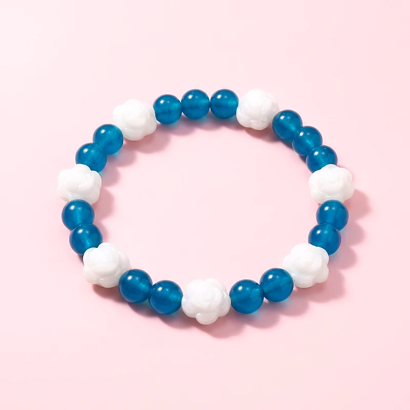 Baby Beads Bracelet White Rose Flower (1 to 7 Yrs) - Product Image