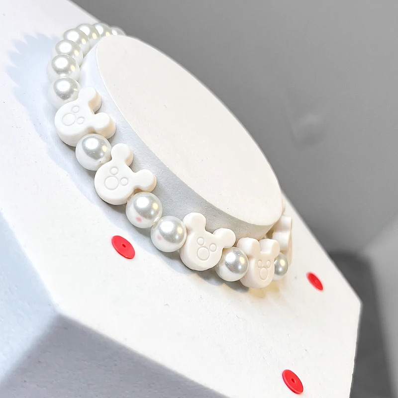 Baby Bracelet With White Bear Beads (1 to 5 Years) - Product Image