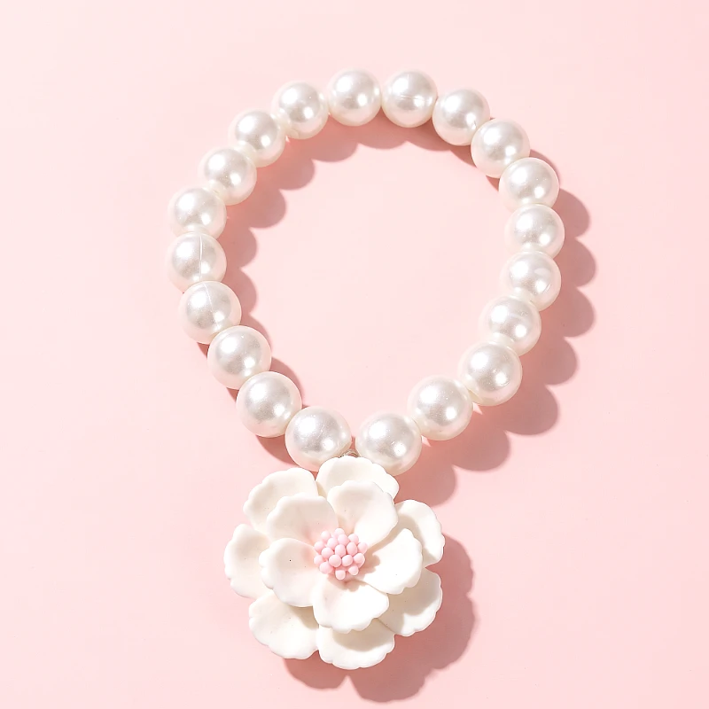 Baby Bracelet With White Rose Charm (1 to 7 Years) - Product Image