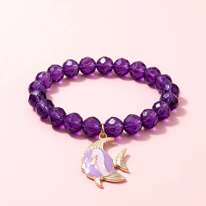 Crystal Bead Bracelet Fish Charm (1 to 7 Yrs) - Product Image