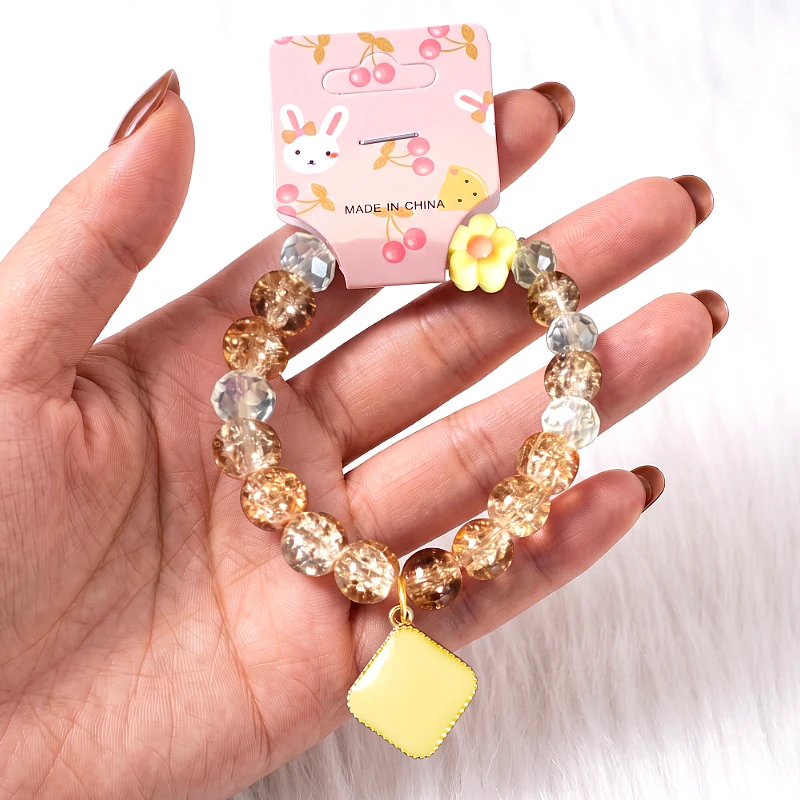 Crystal Golden Bead Bracelet and Charm 1 to 8 Yrs - Product Image