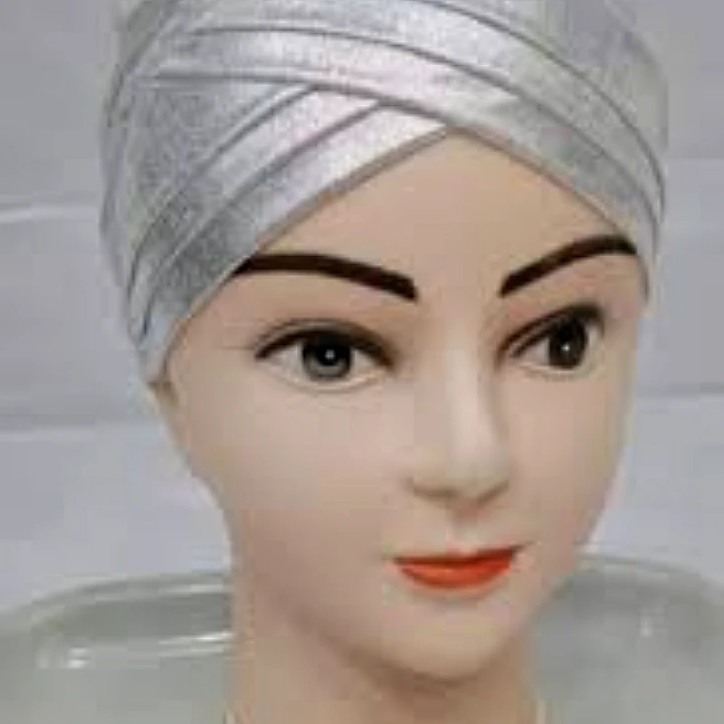 Premium Silver Sparkle Hijab Cap - Product Image