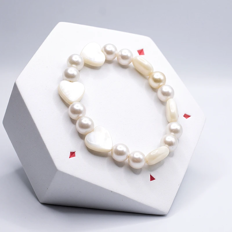 White Heart Bead Bracelet (1 to 5 Yrs) - Product Image